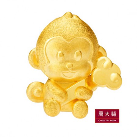 周大福魔法小猴足金吊坠r17562