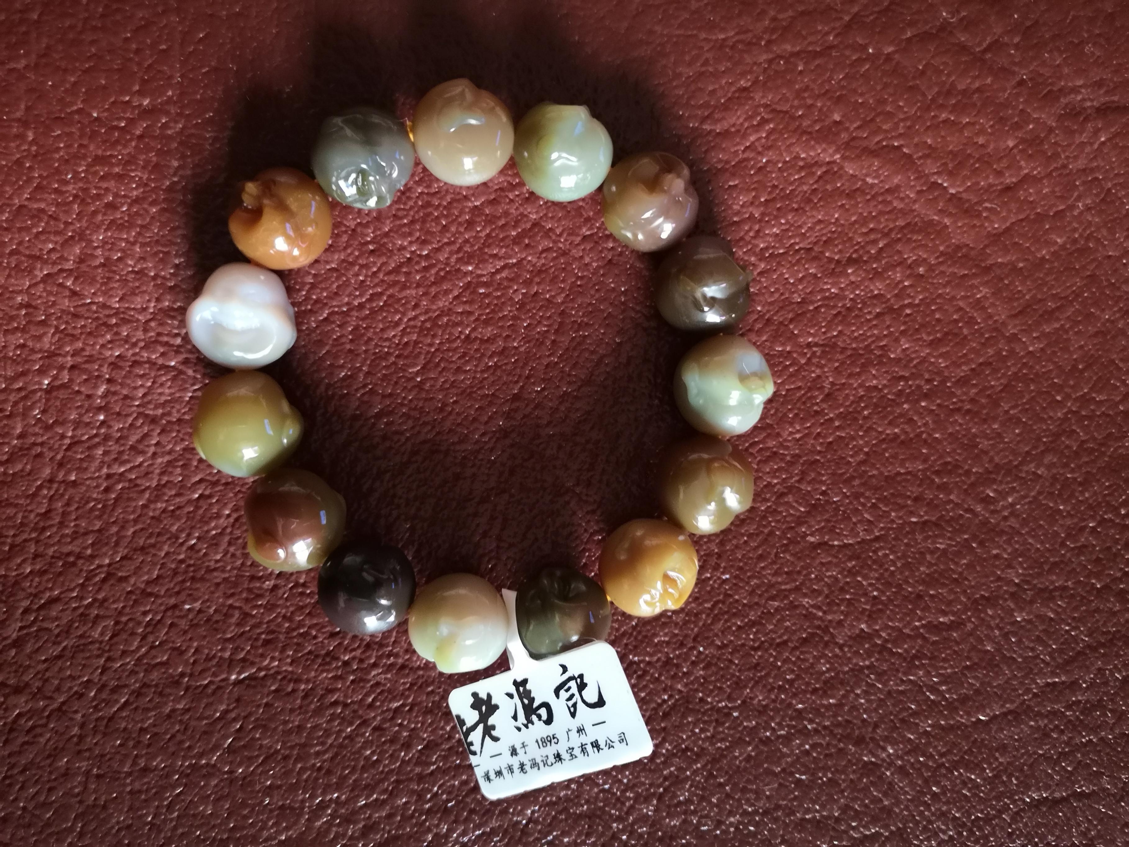 老冯记 精选盐源玛瑙满色满肉佛头 手链l